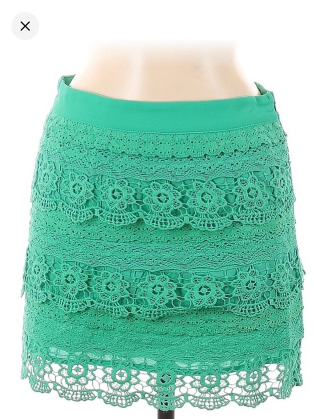 Francesca's Collections Emerald Crochet Lace Mini Skirt Sz Medium NWT $88
